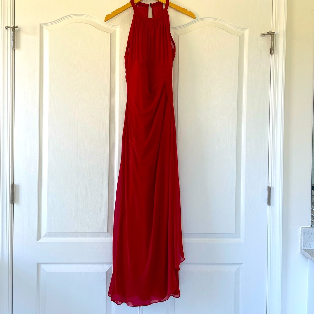 David’s Bridal Red Bridesmaid’s Gown